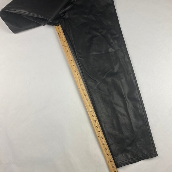 Free People Ziggy Overalls Jumpsuit Faux Leather Women's Size Small Black - Picture 12 of 16